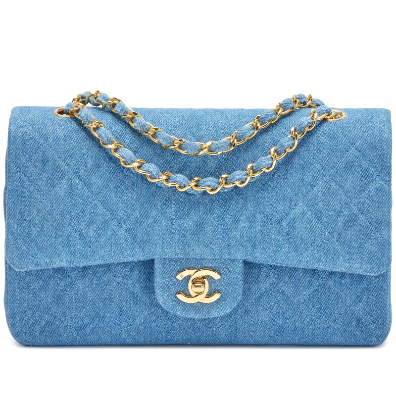 Chanel Vintage Medium Classic Double Flap – Blue Kanvas